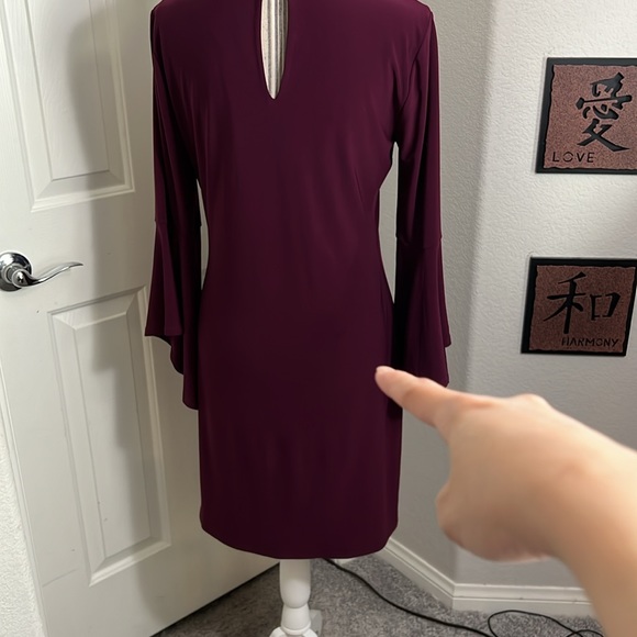 WHBM MOCK-NECK KNIT SOFT SHIFT BELL SLEEVE RICH PLUM SIZE S - Picture 14 of 14
